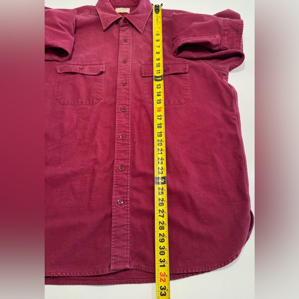 LL Bean Vintage Men’s Chamois Cloth Button Down Shirt Size 17.5 TALL Made in USA - Picture 6 of 6